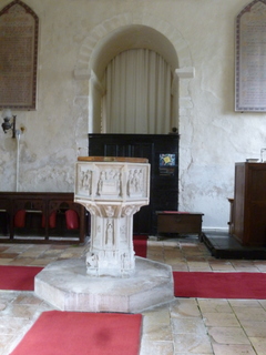 Seething tower arch and font